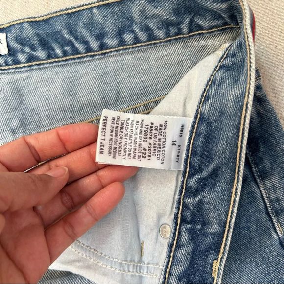 Vintage Y2K Tommy Hilfiger Perfect T Jean Women's Size 14 Blue Embroided Stars - Picture 13 of 13